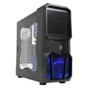 CiT Neptune Black Midi Gaming Case with Blue Fans (No PSU) (924) 